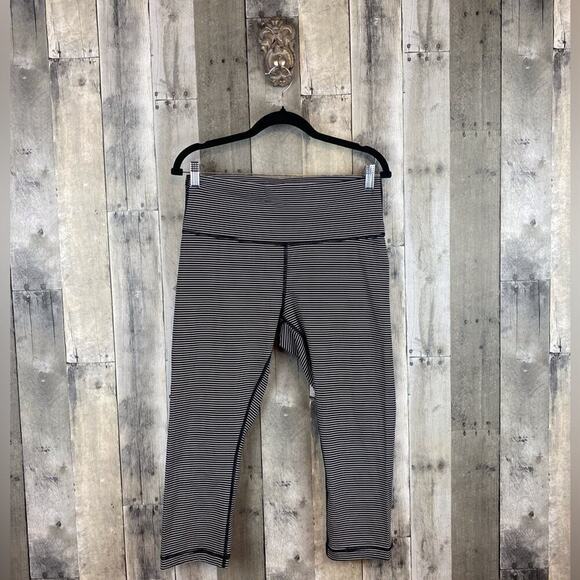 Lululemon Wunder Under Crop High-Rise*Full-On Luxtreme 21" Hype Stripe Size 12 - Picture 2 of 14
